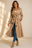Women's Double-Breasted Trench Coat with Tie Belt