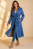Women's Double-Breasted Trench Coat with Tie Belt