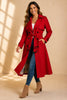 Women's Double-Breasted Trench Coat with Tie Belt