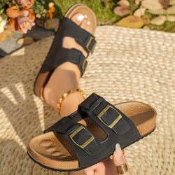 Nadia Ashcroft | Double-Buckle Suede Sandals For Women