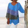 Nora Fitzgerald | Colorblock Linen Blouse For Women