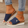 Marina Beckett | Woven Espadrille Wedge Sandals For Women
