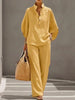 Ruby Fenton | Linen Batwing Sleeve Top and Wide-Leg Pants Set For Women