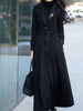 Women's Longline Single-Breasted Coat with Notch Collar