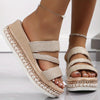 Imogen Calloway | Glitter Platform Sandals With Rhinestone Ankle Strap For Women