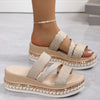 Imogen Calloway | Glitter Platform Sandals With Rhinestone Ankle Strap For Women